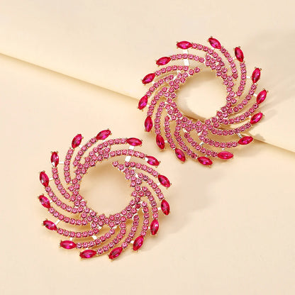 Sunflower Crystal Statement Stud Earrings