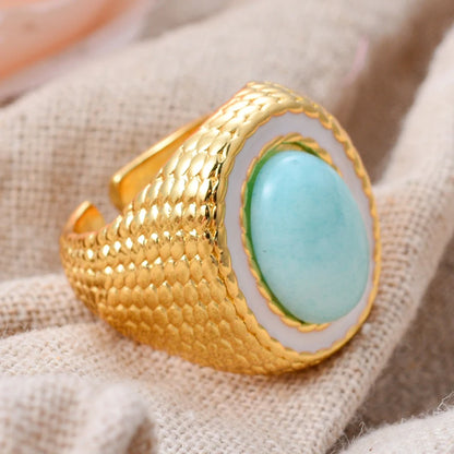 Blue Teardrop Gemstone Promise Ring – Platinum Plated Vintage Wedding Band for Women