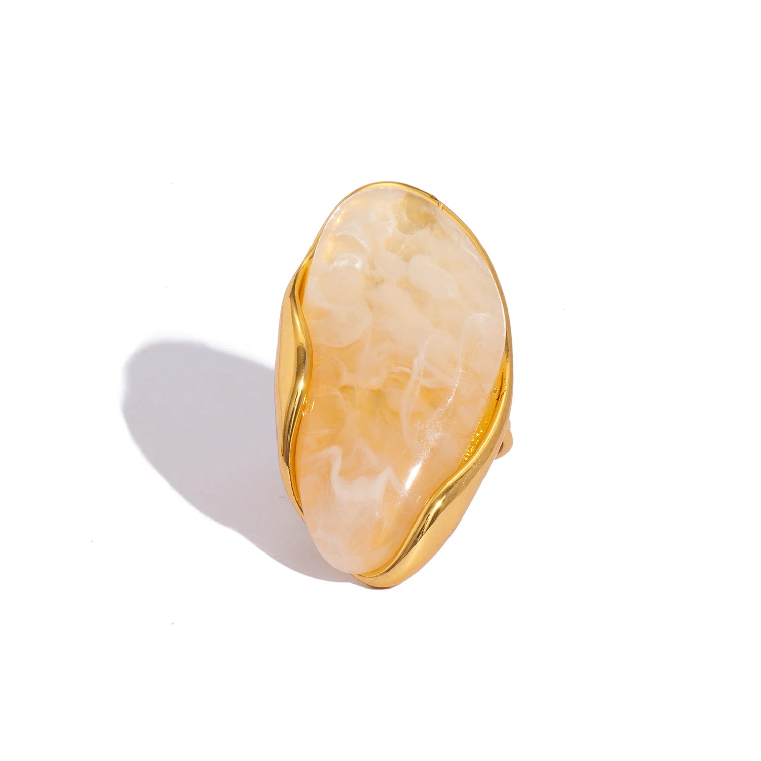 Resin Geometric Stud Earrings – Gold Plated