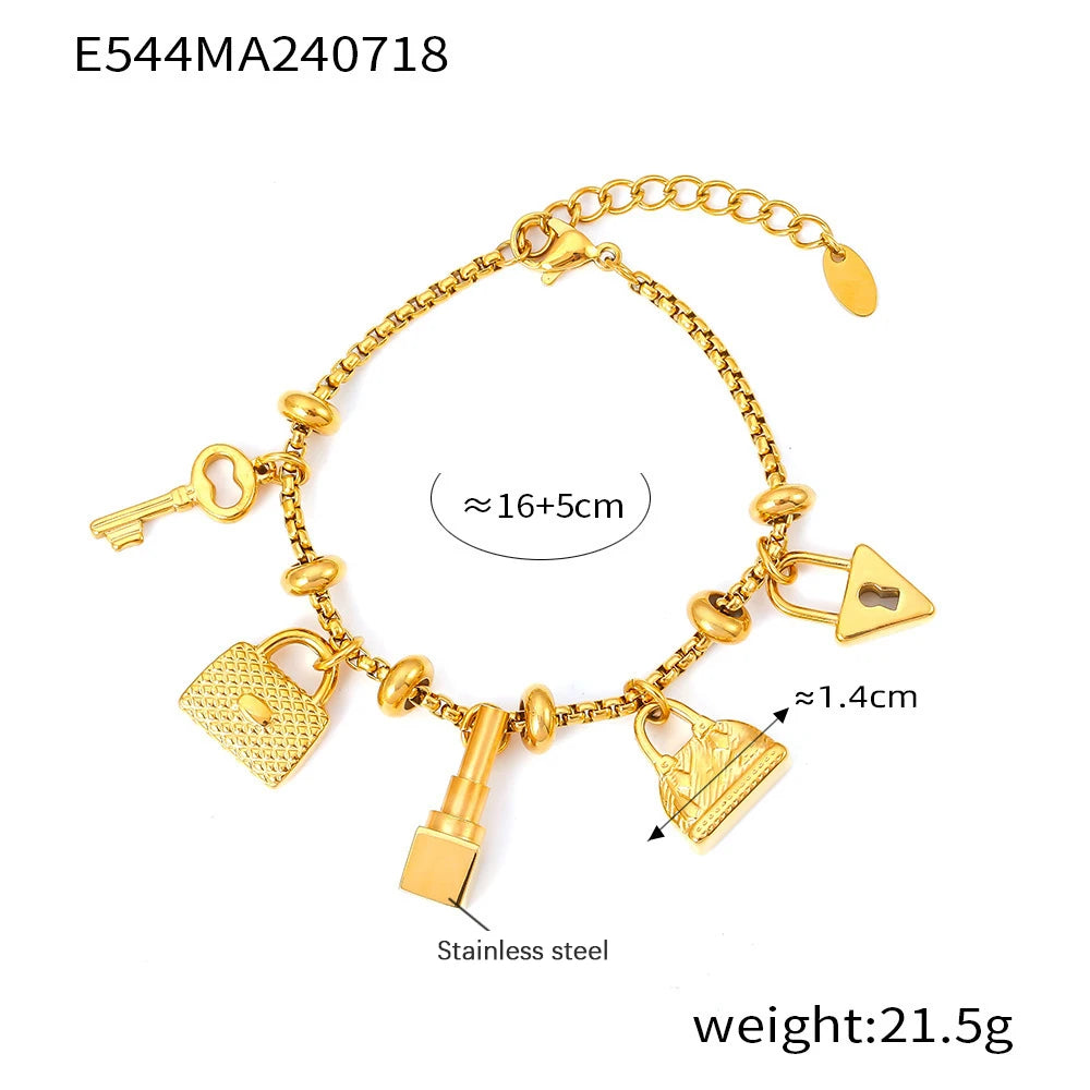 316L Stainless Steel Charm Bracelet For Women