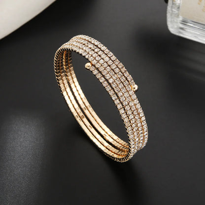Minimalist Elastic Steel Wire Zircon Bracelet for Women