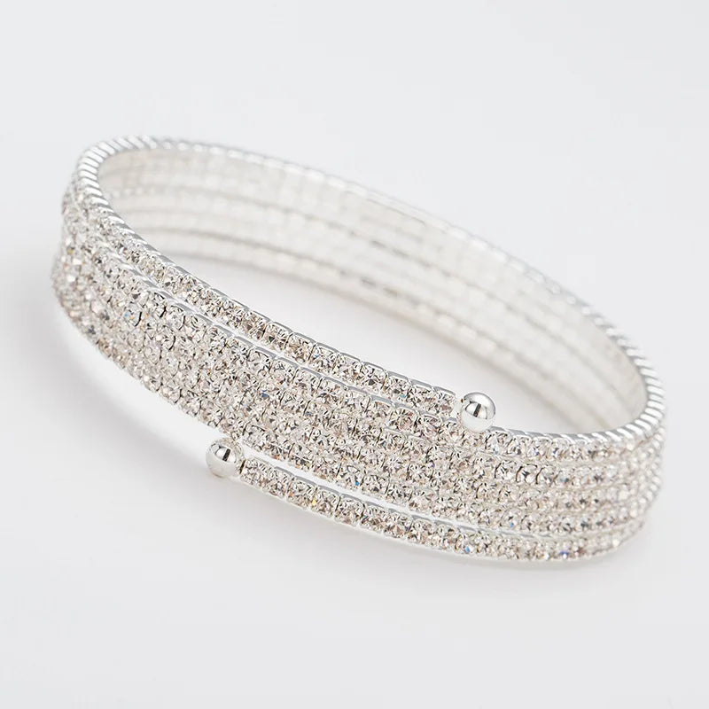 Minimalist Elastic Steel Wire Zircon Bracelet for Women