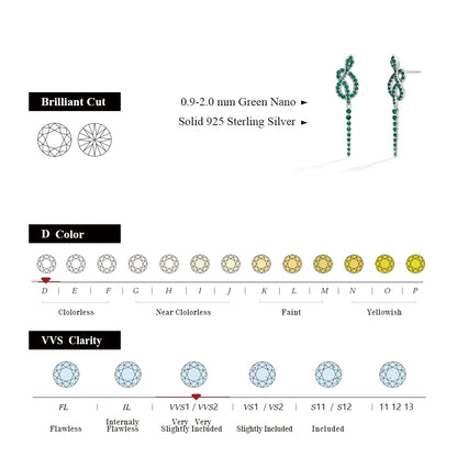 CHARMING Green Snake Stud Earrings – 925 Sterling Silver