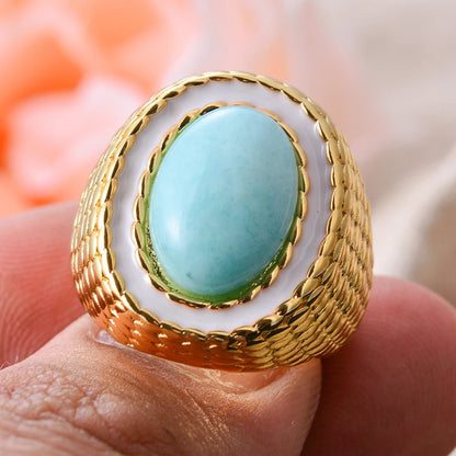 Blue Teardrop Gemstone Promise Ring – Platinum Plated Vintage Wedding Band for Women