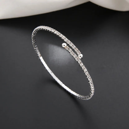 Minimalist Elastic Steel Wire Zircon Bracelet for Women