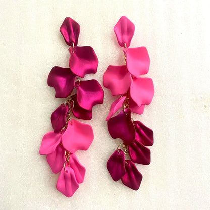 Acrylic Flower Tassel Long Earrings – Statement Jewelry for Women