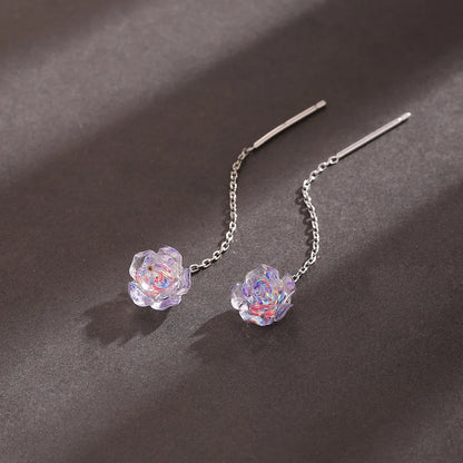 Black Drop Tassel Long Earrings