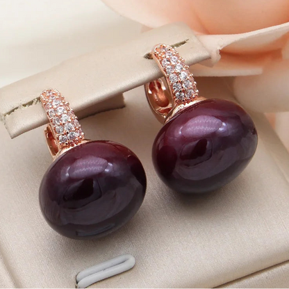 Bread Pearl Dangle Earrings – Elegant Round Drop Design