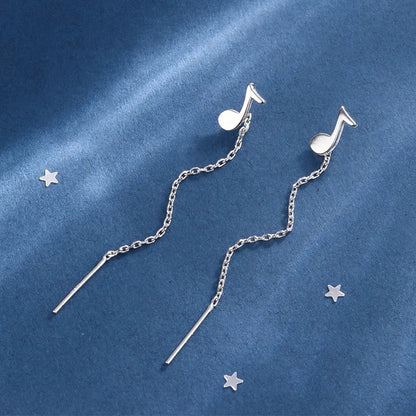 Black Drop Tassel Long Earrings