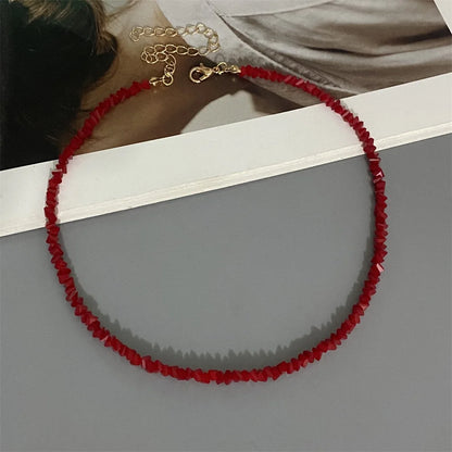 Sygune Pink Crystal Triangle Choker Necklace – Trendy Short Necklace