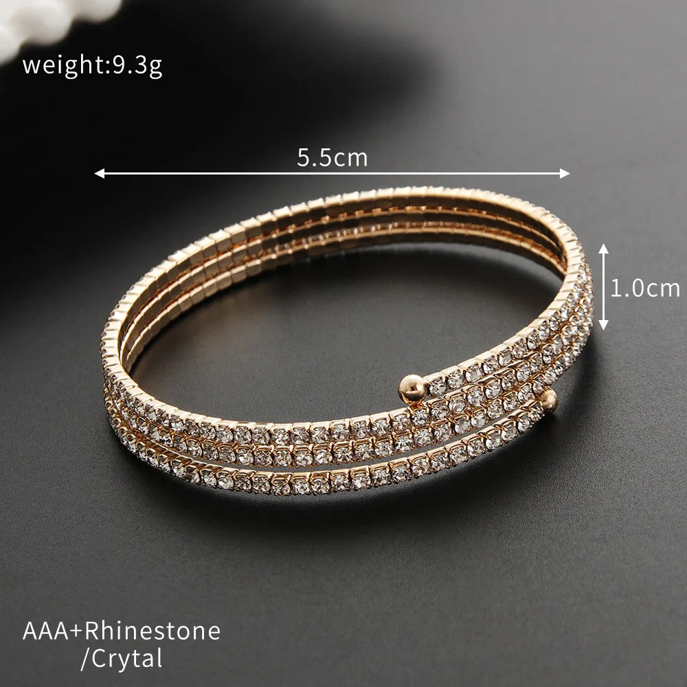 Minimalist Elastic Steel Wire Zircon Bracelet for Women