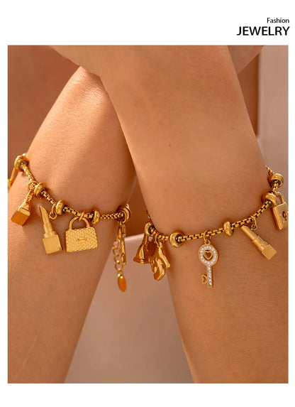 316L Stainless Steel Charm Bracelet For Women