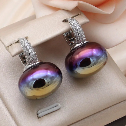 Bread Pearl Dangle Earrings – Elegant Round Drop Design