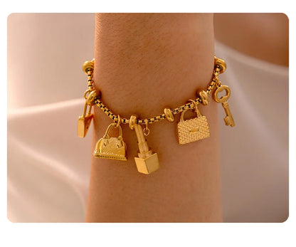 316L Stainless Steel Charm Bracelet For Women