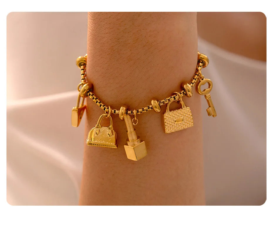 316L Stainless Steel Charm Bracelet For Women