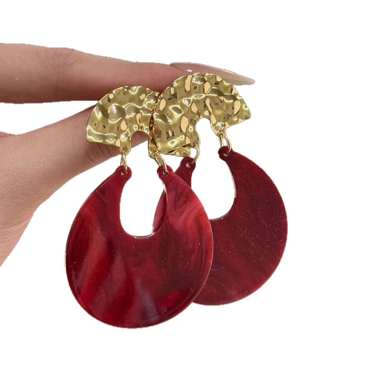 Bold Red Luxe Statement Earrings