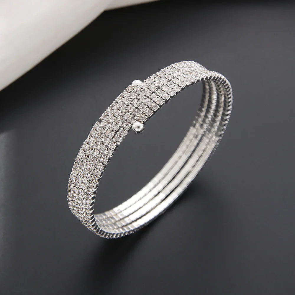 Minimalist Elastic Steel Wire Zircon Bracelet for Women