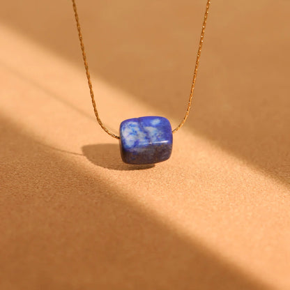 Marka Gold-Plated Turquoise Square Pendant Necklace – Women