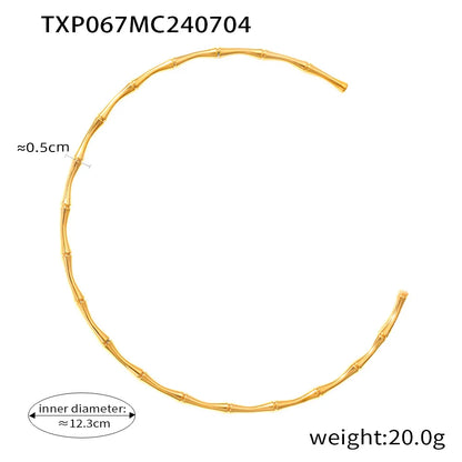 Ferris Wheel Stainless Steel Jewelry Set – Gold Plated Necklace, Bracelet & Earrings Bamboo Design for Women