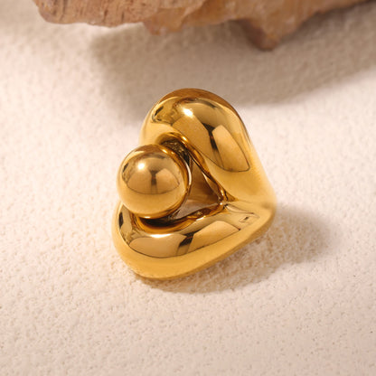 Hollow Spherical Stainless Steel Chunky Ring