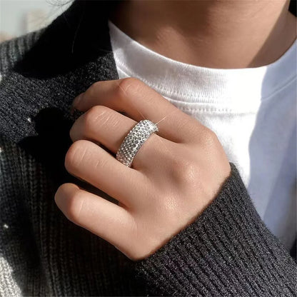 Hip Hop Iced Out Bling Arc Circle Ring – Gold & Silver Color Stainless Steel Cubic Zirconia Wedding Ring for Women & Men