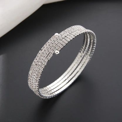 Minimalist Elastic Steel Wire Zircon Bracelet for Women