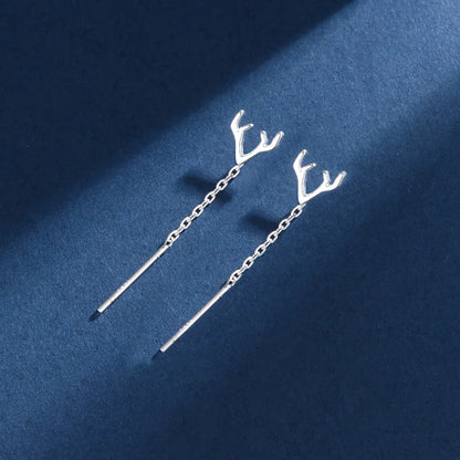 Black Drop Tassel Long Earrings