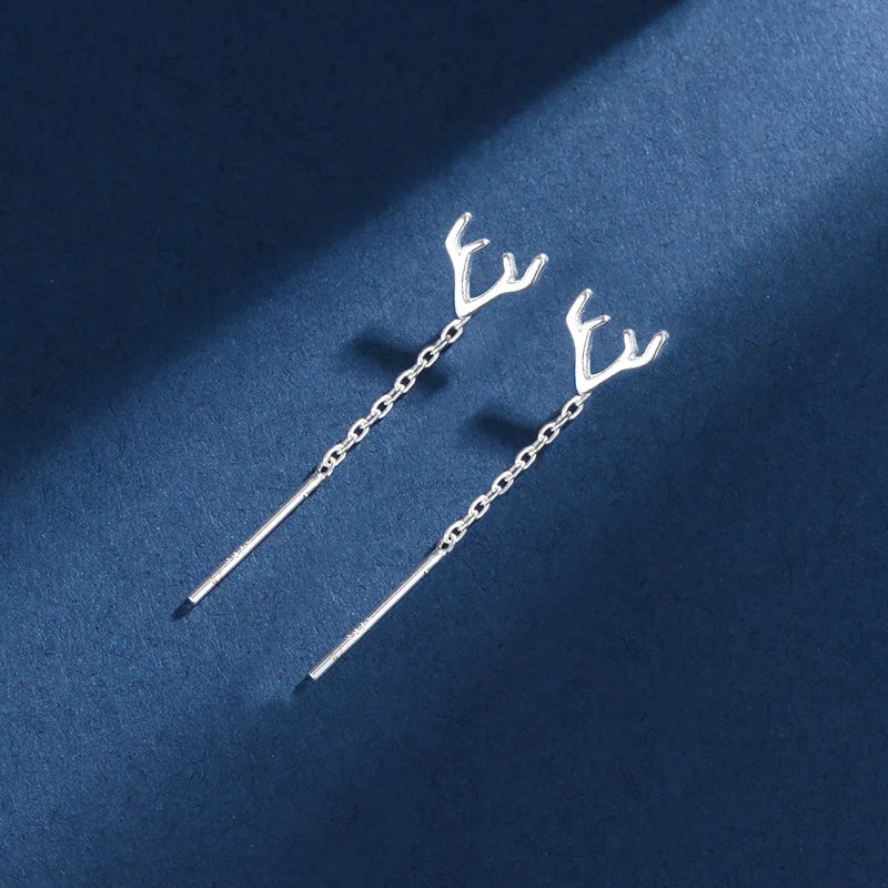 Black Drop Tassel Long Earrings