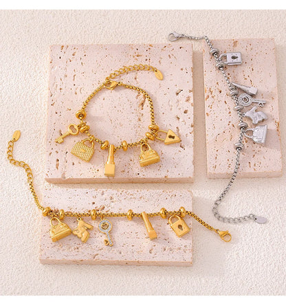 316L Stainless Steel Charm Bracelet For Women