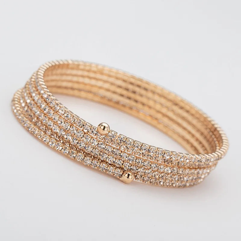 Minimalist Elastic Steel Wire Zircon Bracelet for Women