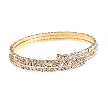 Minimalist Elastic Steel Wire Zircon Bracelet for Women