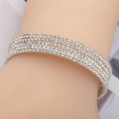 Minimalist Elastic Steel Wire Zircon Bracelet for Women
