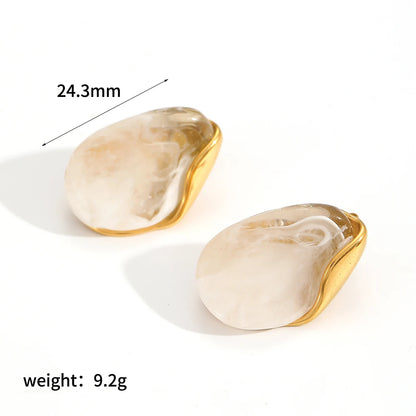 Brown Resin Geometric Shape Earrings