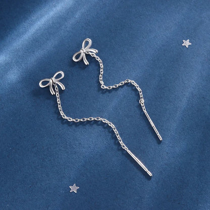 Black Drop Tassel Long Earrings