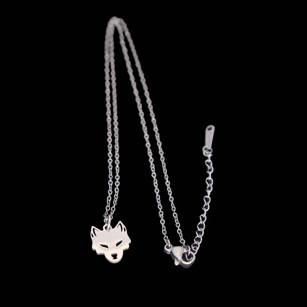 Stainless Steel Fox Pendant Necklace – Trendy Animal Jewelry