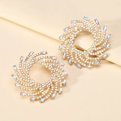 Sunflower Crystal Statement Stud Earrings