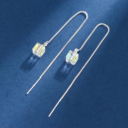 Black Drop Tassel Long Earrings