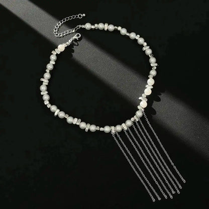 KunJoe Pearl Tassel Choker Necklace – Women