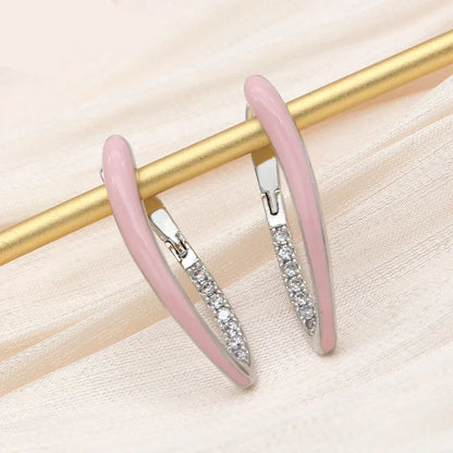 S&Z DESIGN New Fashion Gold Color Green Enamel Dangle Earrings For Women Wedding Party Cubic Zirconia Jewelry