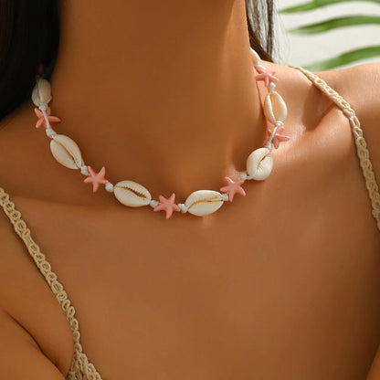 2026 Seashell Starfish Adjustable Necklace – Handmade Colorful Choker