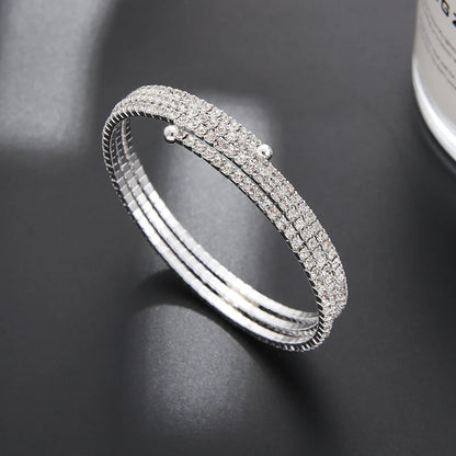 Minimalist Elastic Steel Wire Zircon Bracelet for Women
