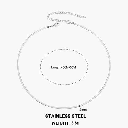 Hot Classic Unisex Flat Snake Chain Choker Necklace – Stainless Steel Herringbone, Gold & Silver Fashion Jewelry Gift