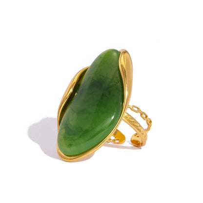 Resin Geometric Stud Earrings – Gold Plated