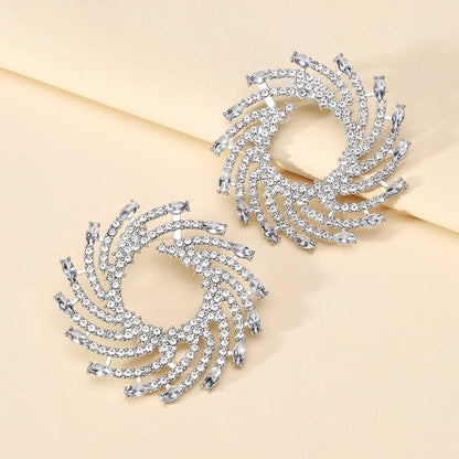 Sunflower Crystal Statement Stud Earrings