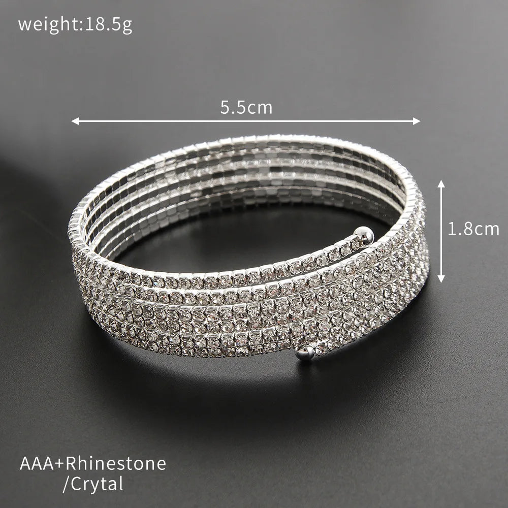 Minimalist Elastic Steel Wire Zircon Bracelet for Women