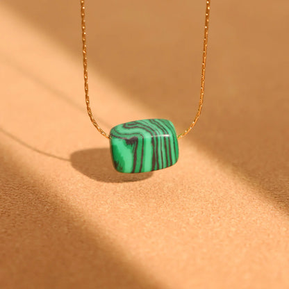 Marka Gold-Plated Turquoise Square Pendant Necklace – Women