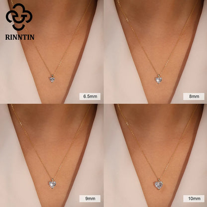 Rinntin Heart Pendant Necklace – 925 Sterling Silver