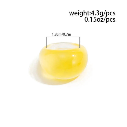 Y2K Chunky Resin Boho Ring – Wide Band Statement Fashion Ring for Women