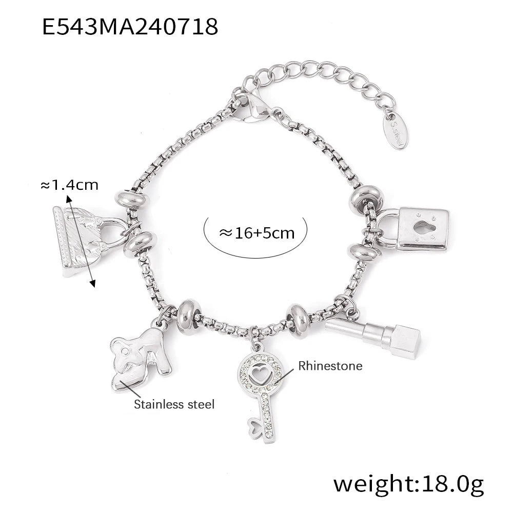 316L Stainless Steel Charm Bracelet For Women