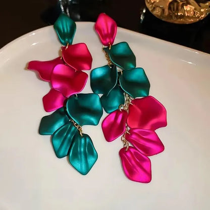 Acrylic Flower Tassel Long Earrings – Statement Jewelry for Women